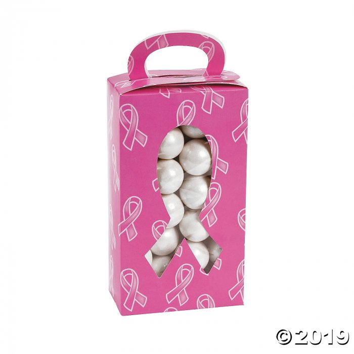 Pink Awareness Ribbon Favor Boxes with Cutout (Per Dozen)