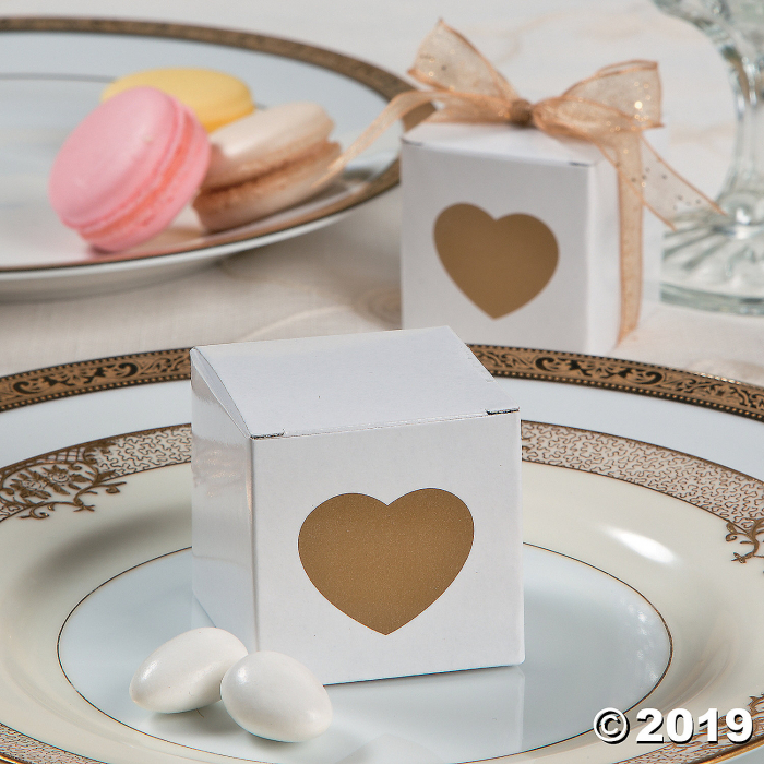 Gold Heart Favor Boxes (24 Piece(s))