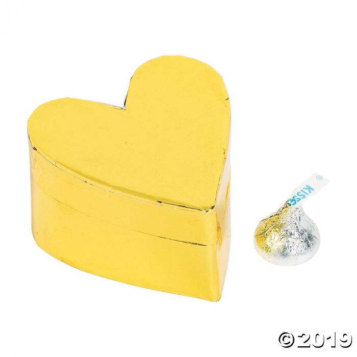 Gold Heart-Shaped Favor Boxes (Per Dozen)