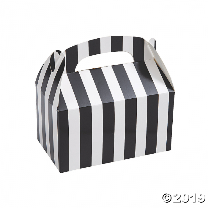 Black & White Striped Favor Boxes (Per Dozen) Black & White Striped Favor Boxes (Per Dozen)