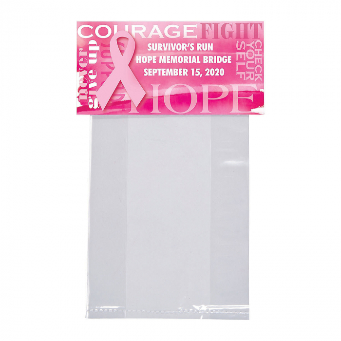 Personalized Pink Ribbon DIY Favor Bags (50 Piece(s))