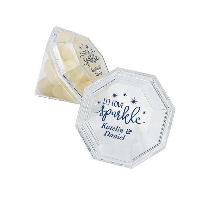 Personalized Let Love Sparkle Diamond-Shaped Boxes (24 Piece(s))