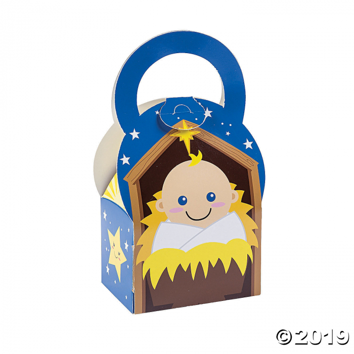 Baby Jesus Mini Nativity Treat Boxes (Per Dozen)