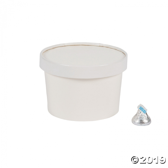 White Round Favor Boxes with Lid (Per Dozen)