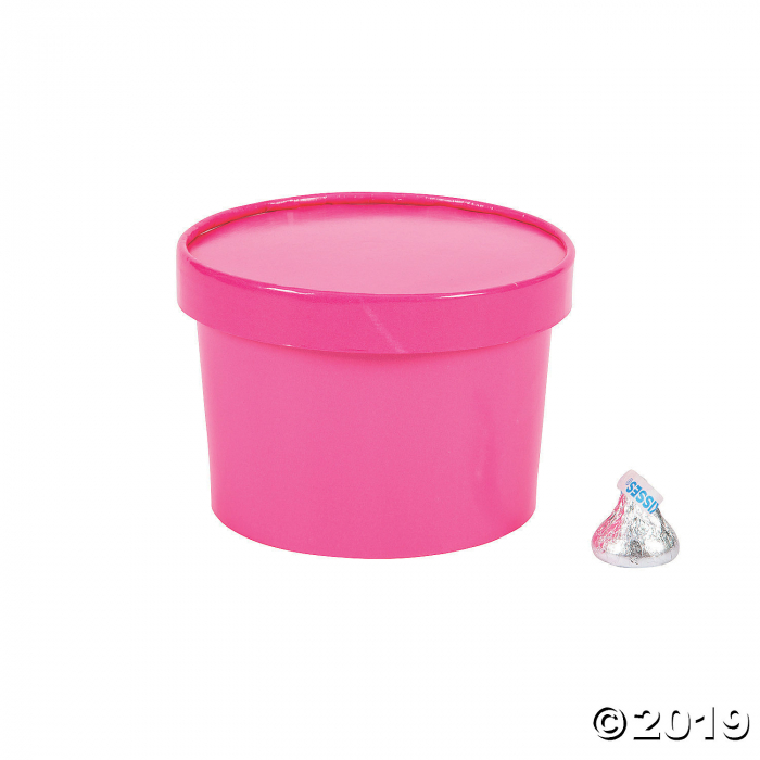 Pink Round Favor Boxes with Lid (Per Dozen)