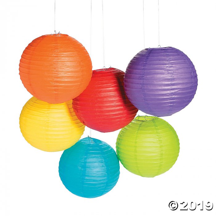 Solid Color Hanging Paper Lanterns (Per Dozen)