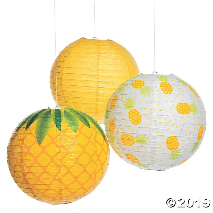 Pineapple Hanging Paper Lanterns (3 Piece(s))