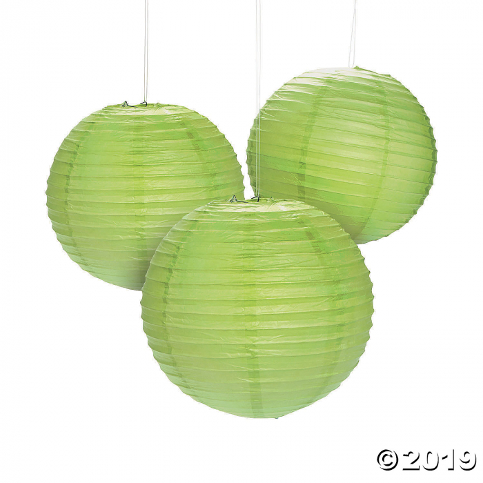 Lime Green Hanging Paper Lanterns (6 Piece(s)) Lime Green Hanging Paper Lanterns (6 Piece(s))