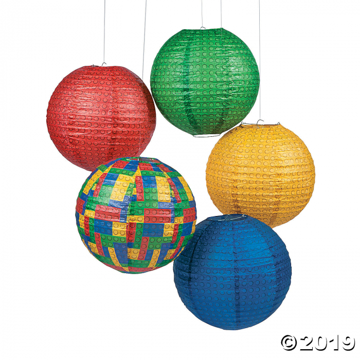 Color Brick Party Paper Lanterns (6 Piece(s)) Color Brick Party Paper Lanterns (6 Piece(s))