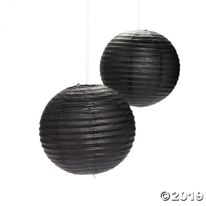 Black Hanging Paper Lanterns (6 Piece(s))