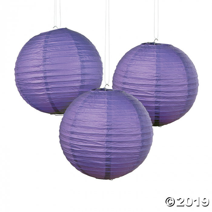 Purple Hanging Paper Lanterns (6 Piece(s)) | GlowUniverse.com