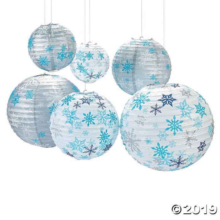 Winter Snowflake Hanging Paper Lanterns (6 Piece(s)) Winter Snowflake Hanging Paper Lanterns (6 Piece(s))