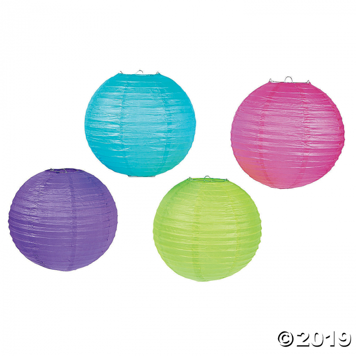 Bright Hanging Paper Lanterns (Per Dozen) Bright Hanging Paper Lanterns (Per Dozen)