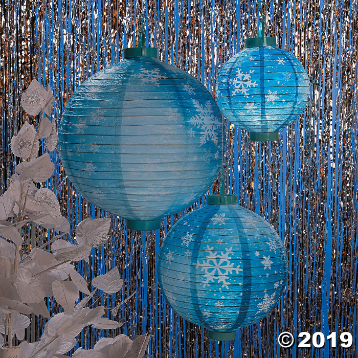 Snowflake Light-Up Hanging Paper Lanterns (3 Piece(s))