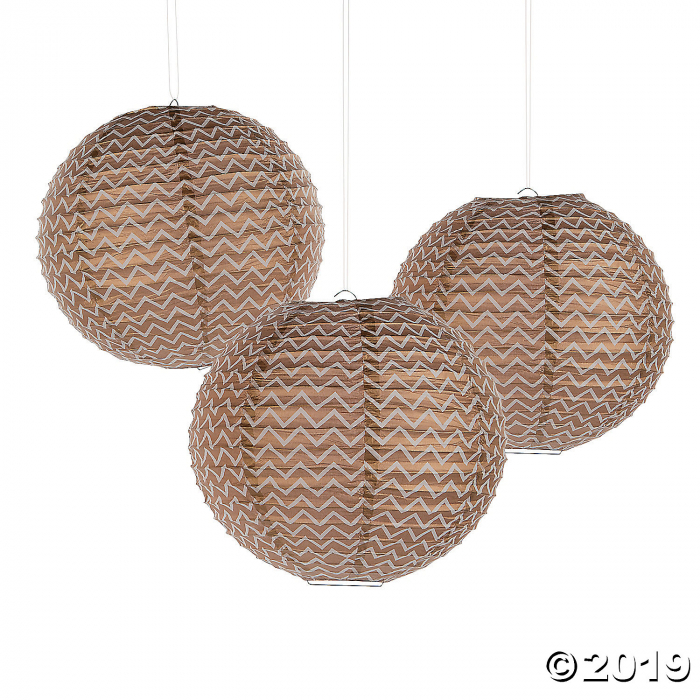 Copper Chevron Hanging Paper Lanterns (6 Piece(s)) Copper Chevron Hanging Paper Lanterns (6 Piece(s))