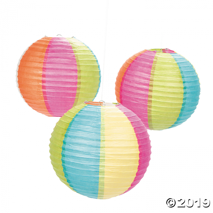 Beach Ball Hanging Paper Lanterns (6 Piece(s))