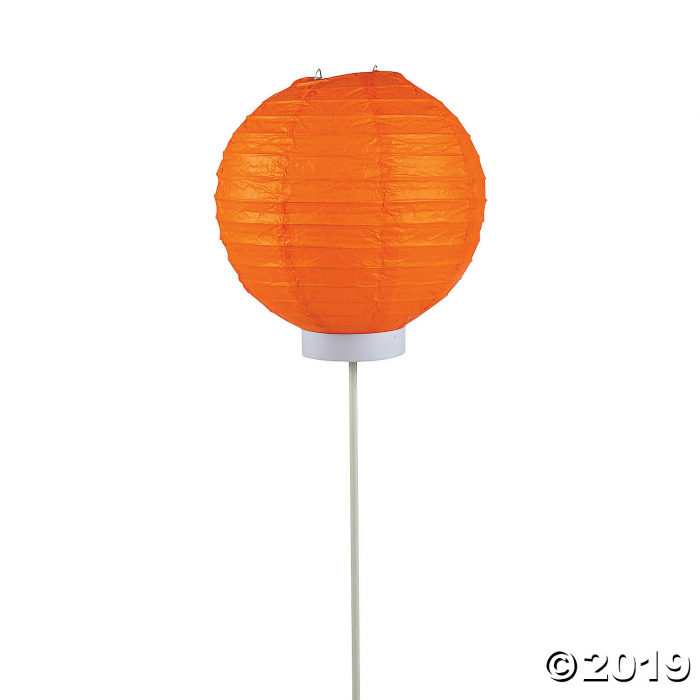 Orange LightUp Paper Lantern Balloons (3 Piece(s))