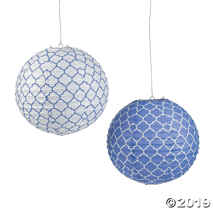 Purple Quatrefoil Hanging Paper Lanterns (6 Piece(s))