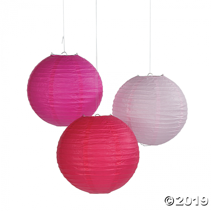 Pink Tones Hanging Paper Lanterns (Per Dozen)