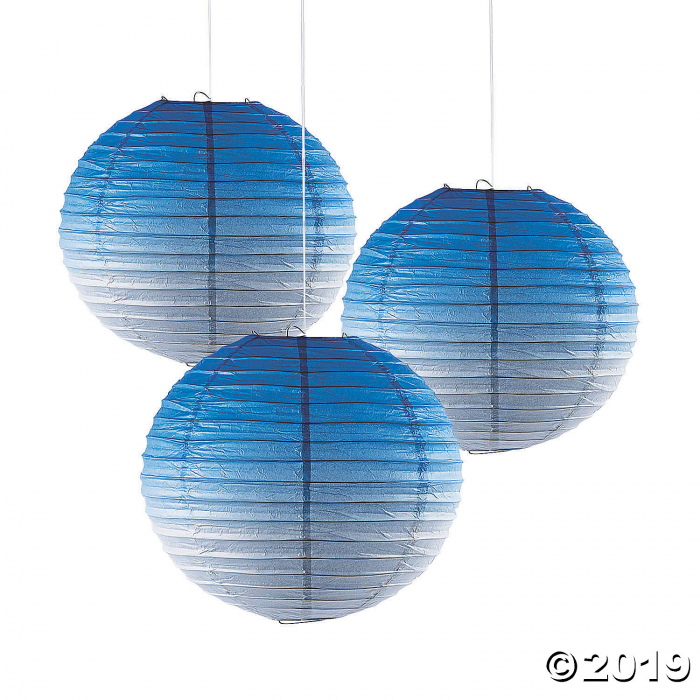 Blue Ombre Hanging Paper Lanterns (3 Piece(s))
