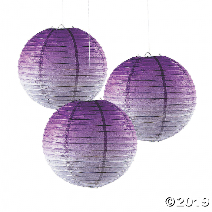 Purple Ombre Hanging Paper Lanterns (3 Piece(s)) | GlowUniverse.com