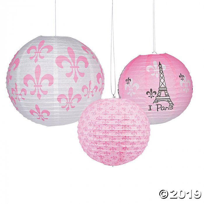 Perfectly Paris Hanging Paper Lanterns (3 Piece(s))