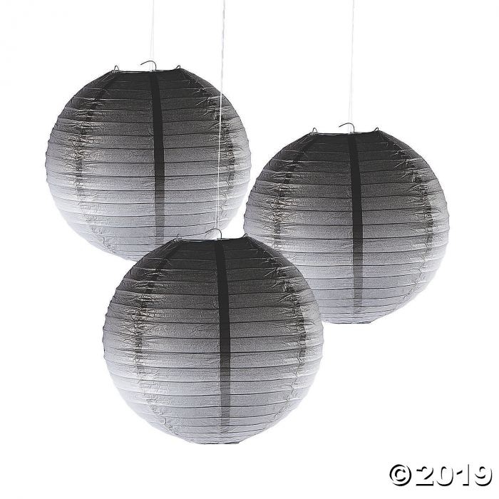 Black Ombre Hanging Paper Lanterns (3 Piece(s))