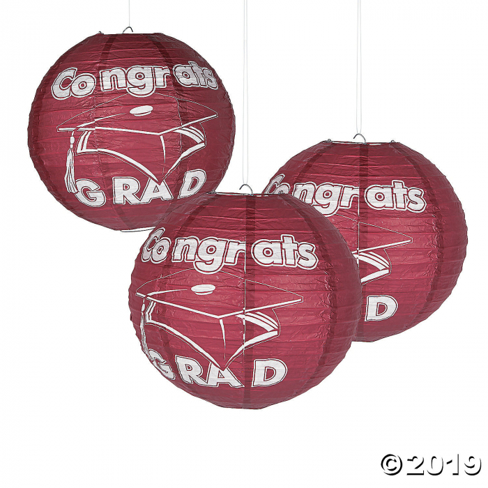 Burgundy Congrats Grad Hanging Paper Lanterns (6 Piece(s)) Burgundy Congrats Grad Hanging Paper Lanterns (6 Piece(s))
