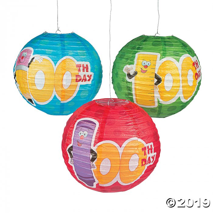 100th Day of School Classroom Hanging Paper Lanterns (6 Piece(s))