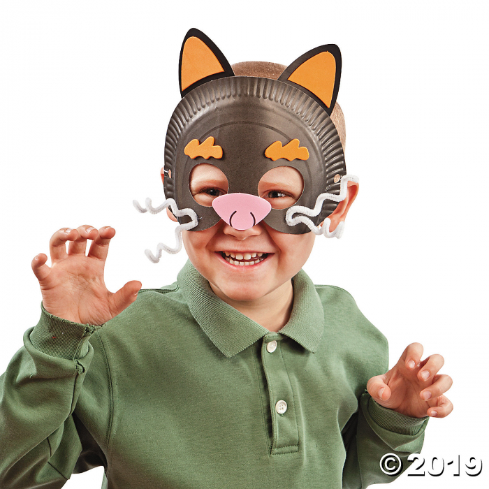 Paper Plate Halloween Mask Craft Kit (Makes 12)