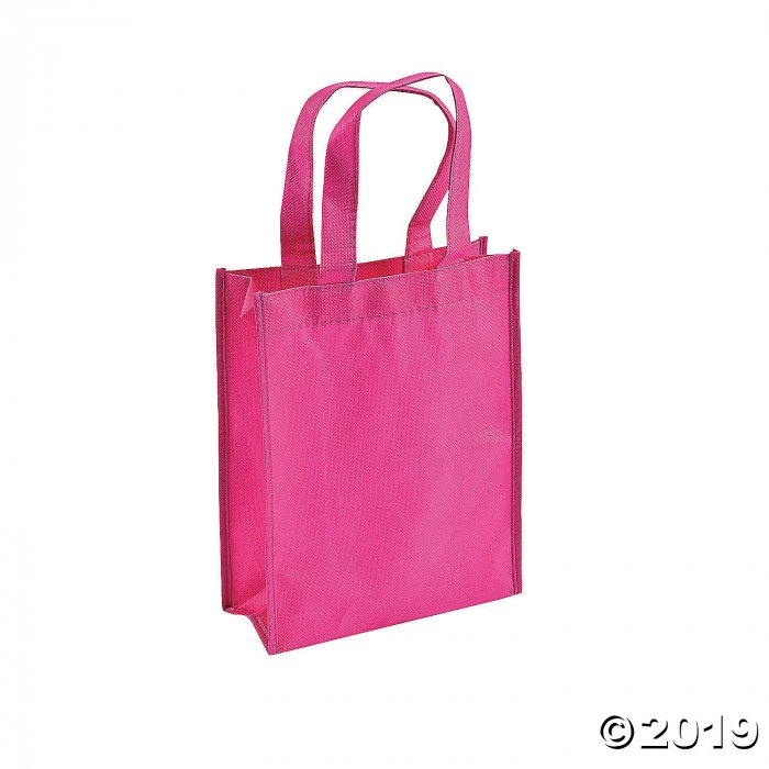 Mini Pink Shopper Tote Bags (Per Dozen)