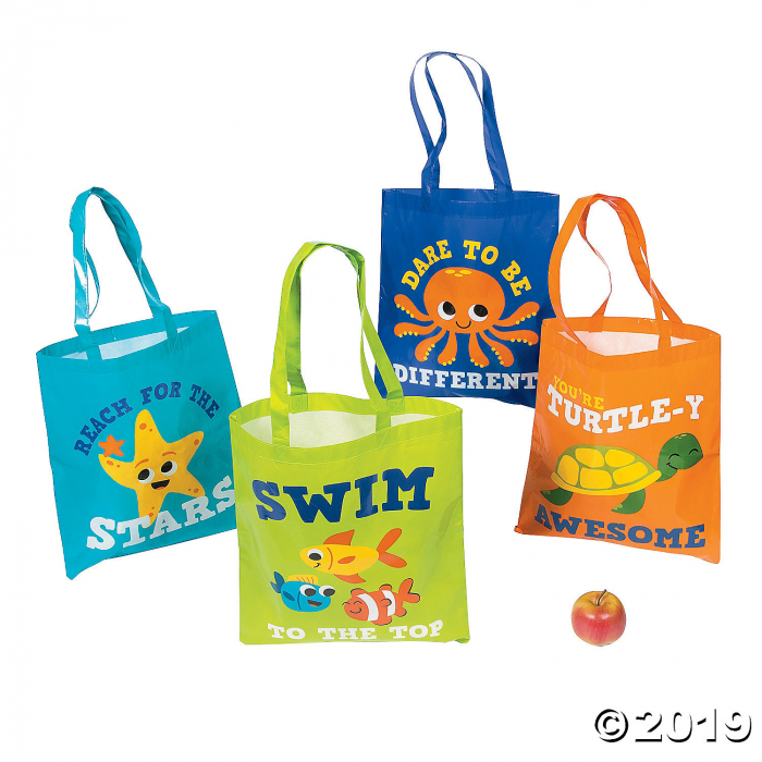 Large Under the Sea Tote Bags (Per Dozen)