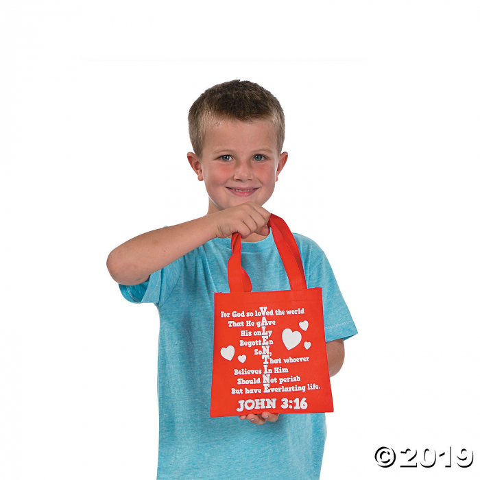 Mini John 3:16 Valentine's Day Tote Bags (Per Dozen)