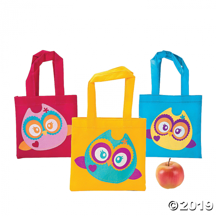 Mini Owl Party Tote Bags (Per Dozen) Mini Owl Party Tote Bags (Per Dozen)