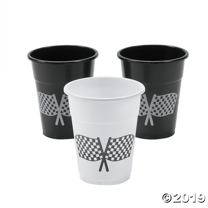Checkered Flag Design Plastic Cups (50 Piece(s))