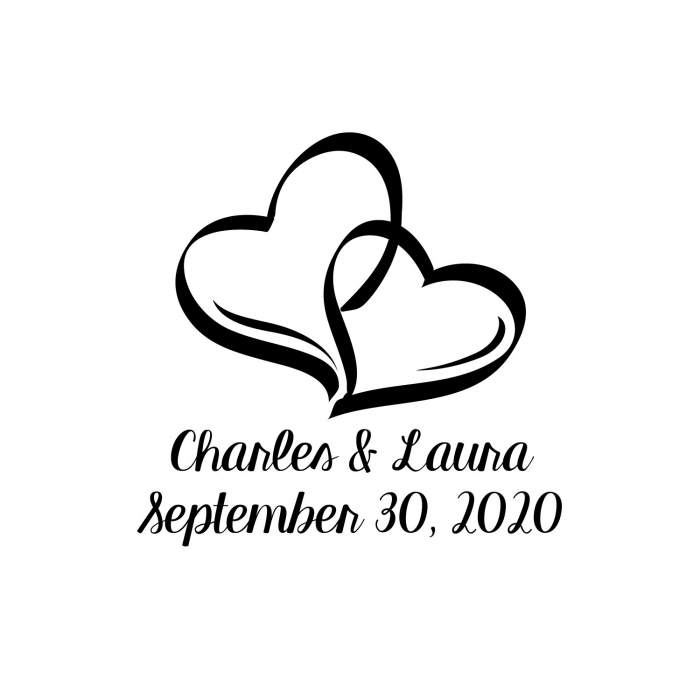 Personalized Two Hearts Disposable Plastic Cups (50 Piece(s))