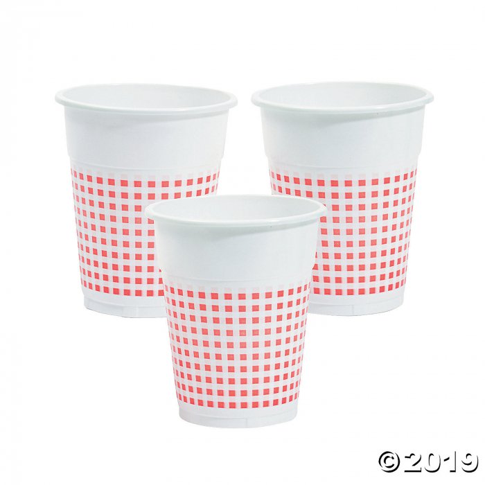 Red Gingham Plastic Cups (50 Piece(s))