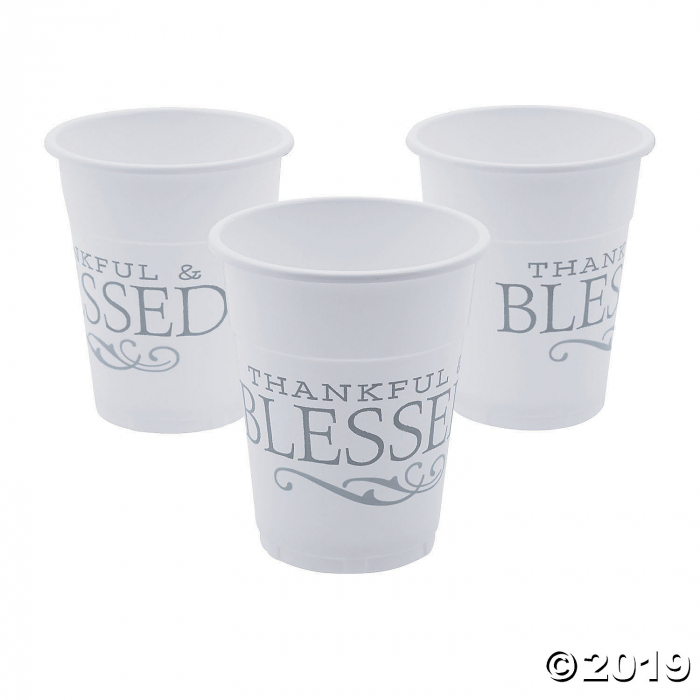 Thankful Blessed Plastic Cups (50 Piece(s))