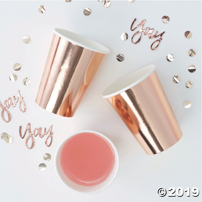 Rose Gold Foil Paper Cups (8 Piece(s))