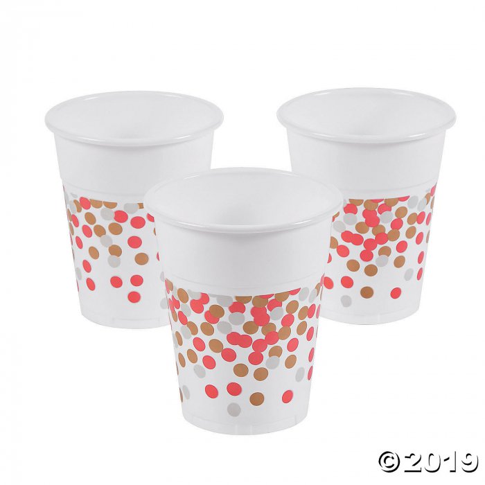 Valentine's Day Confetti Print Plastic Cups (50 Piece(s))