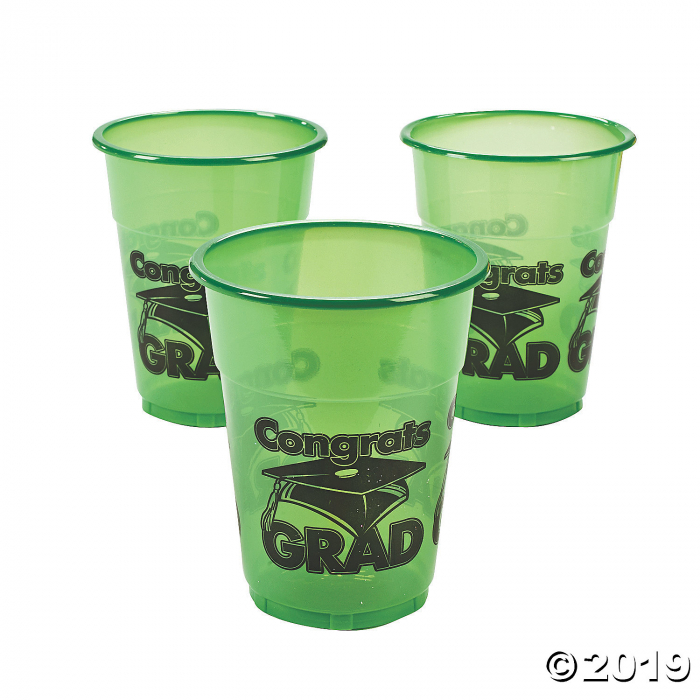 Green Congrats Grad Plastic Cups (50 Piece(s))