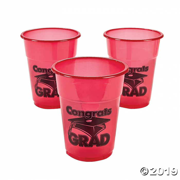Red Congrats Grad Plastic Cups (50 Piece(s))