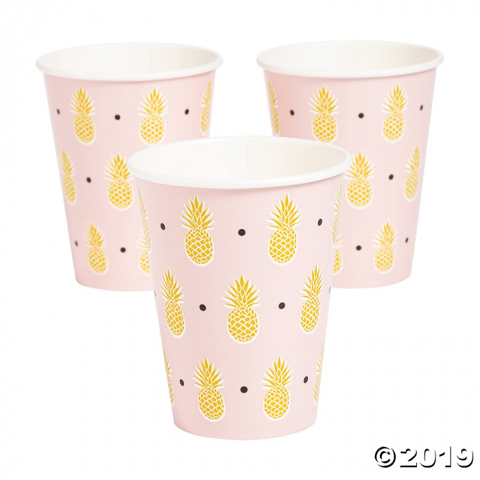 Gold Pineapple Paper Cups (8 Piece(s))