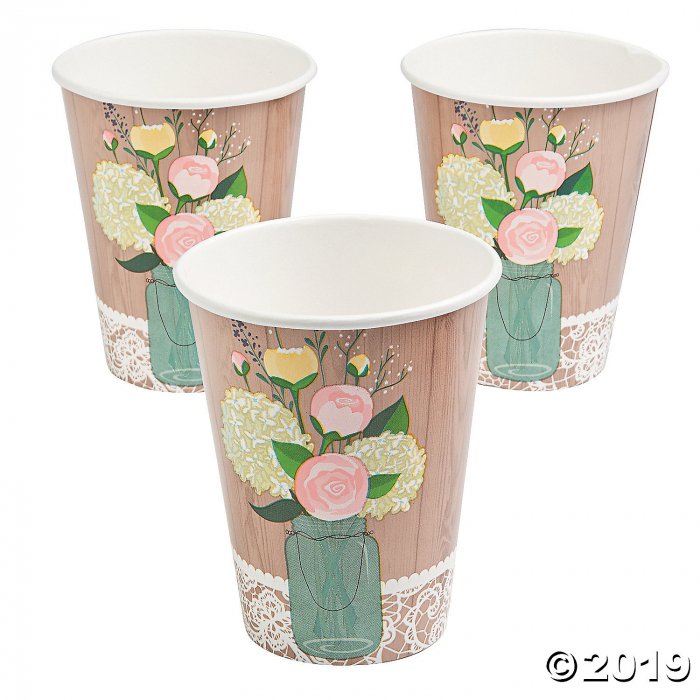 Rustic Wedding Paper Cups (8 Piece(s))