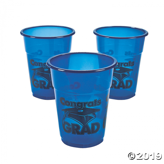 Blue Congrats Grad Plastic Cups (50 Piece(s))