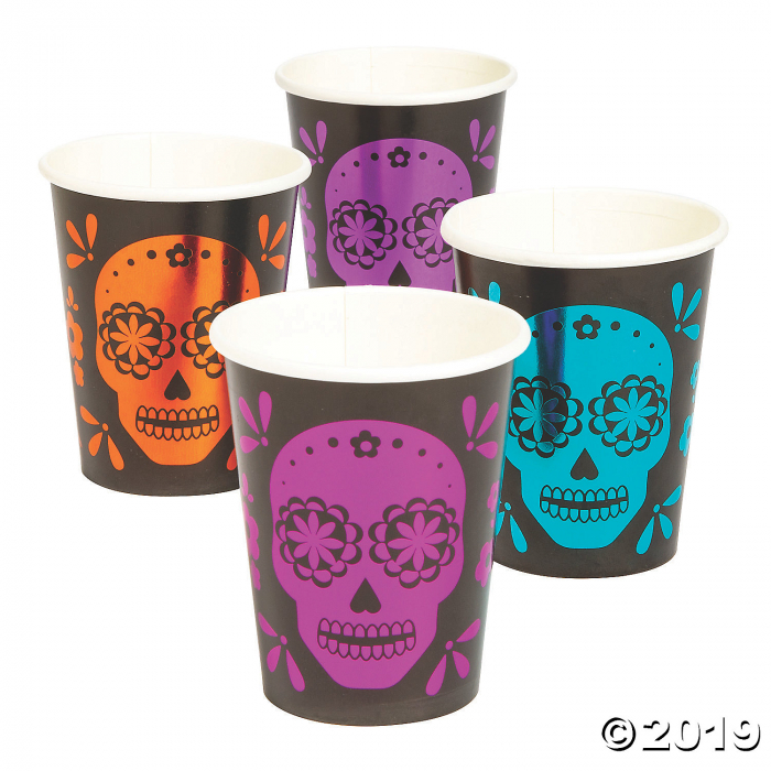 Metallic Day of the Dead Paper Cups (8 Piece(s))