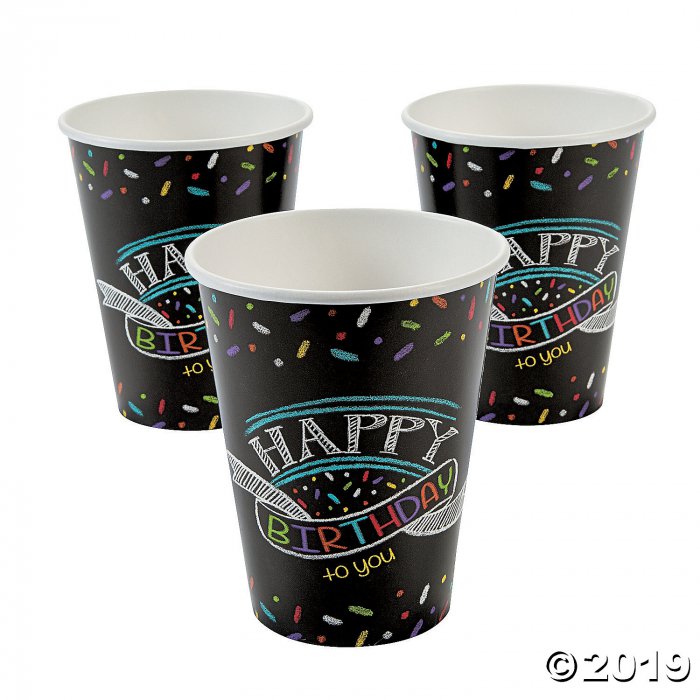 Chalk Birthday Paper Cups (8 Piece(s))