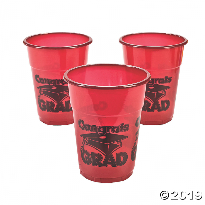 Burgundy Congrats Grad Disposable Cups (50 Piece(s))