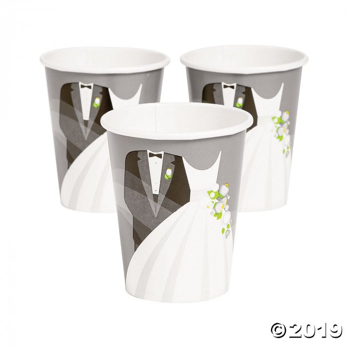 Silver Wedding Paper Cups (8 Piece(s))