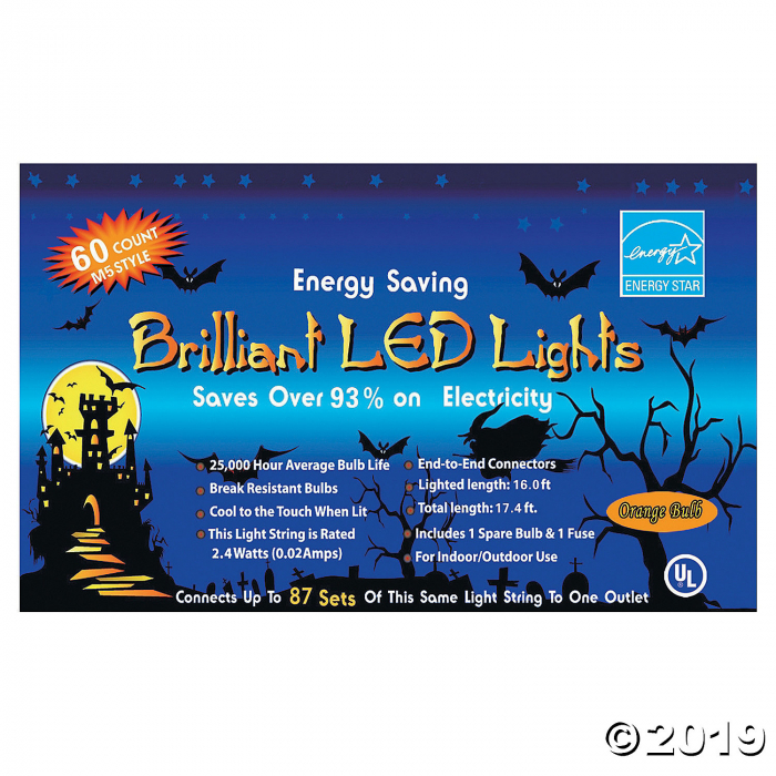 LED 60 Count Orange Party Lights Halloween Décor (1 Piece(s)) LED 60 Count Orange Party Lights Halloween Décor (1 Piece(s))